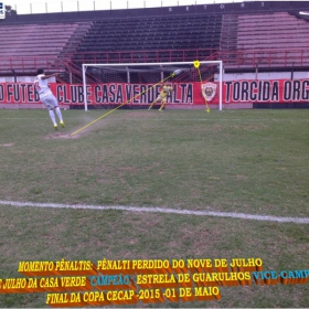 15ª COPA CECAP 2015 - NOVE DE JULHO É O CAMPEÃO DA COPA CECAP 2015 - 