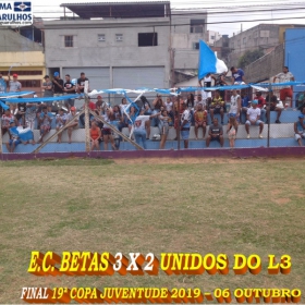 19ª COPA JUVENTUDE 2019 - E.C. BETAS - CAMPEÃO
