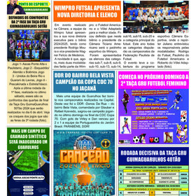 NOSSA  PÁGINA ESPORTIVA NO JORNAL FOLHA DO PONTO  - 2024